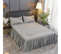 Jupes De Lit Couvre-lit, 3 Pièces Dentelle Jupe Dessus De-lit Draps avec Jupe De Lit à Volants Literie Lit Anti-poussière/Anti-Rides/Antidérapante (Color : A, Size : 180x200cm)