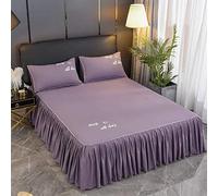 Jupes De Lit Couvre-lit, 3 Pièces Dentelle Jupe Dessus De-lit Draps avec Jupe De Lit à Volants Literie Lit Anti-poussière/Anti-Rides/Antidérapante (Color : C, Size : 150x200cm)