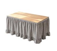 Jupes de table en tissu vichy à volants 1,8 m | Jupe de bureau pour enseignant pour mariage, réception, fête, dessert, bar, banquet, salle à manger, événement