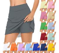 Jupes de yoga pour femmes, jupe-short athlétique pour femmes, jupe de tennis confortable de couleur unie, jupe de golf taille haute avec short, jupe de tennis, tenue décontractée, bleu ciel, XL