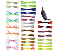Jupes en silicone pour les jig 30 en silicone colorés, faciles à utiliser | Jig de pêche en eau salée pour rivière, lac, étang, bateau, rive, bar, truite, poisson chat