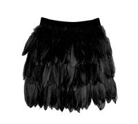 Jupes en Tulle pour Femme,VêTements De ScèNe EuropéEns Et AméRicains pour Femmes Jupe Courte à Plumes Demi-Corps