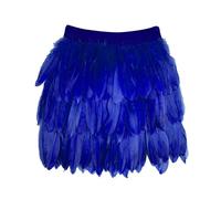 Jupes en Tulle pour Femme,VêTements De ScèNe EuropéEns Et AméRicains pour Femmes Jupe Courte à Plumes Demi-Corps