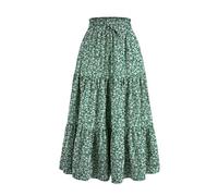 Jupes Femme A-Line Taille Elastique - Mode Femme Ete Jupe Semplice Comodo Basic, Jupes Décontractée De Plage Vacances Vert S