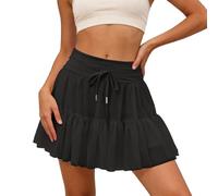 Jupes Femme - Jupe plissée Haute ceinturée avec Short intégré -Jupe Fluide et élégante pour Un Style Estival Confortable