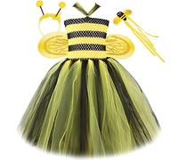 Jupes filles 152 bébé fille printemps été floral abeille costume costume halloween carnaval costume ensemble accessoires tutu robe de princesse pour petites filles (jaune, 4-5 ans)