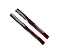 Jupes Latérales Aile en Fibre Séparateur De Lèvre De Pare-Chocs Extensions De Ligne Inférieure Latérale Jupes Latérales Voiture Universelles Jupe Latér(Black Red)