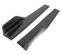 Jupes latérales Voiture 45CM pour Nissan pour Versa Jupe Latérale Extension Kit Carrosserie Spoiler Splitter Couverture Autocollant Accessoires Tuning Voiture(Aspect Fibre de Carbone)