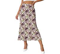 Jupes Longue Femme Bohême Taille Haute Pois Classiques Extensible Coupe Ajustée Fluide pour Bureau Et événements Professionnels Audrey Hepburn Jupe pour Plage Vacances Elegant