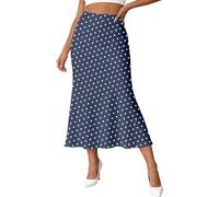 Jupes Longue Femme Bohême Taille Haute Pois Classiques Extensible Coupe Ajustée Fluide pour Bureau Et événements Professionnels Audrey Hepburn Jupe pour Plage Vacances Elegant
