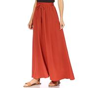 Jupes longues pour femmes, jupes longues pour femmes de taille standard et grande taille, jupe d'été fluide Aline élastique taille haute tendance 2023, rouille, Taille 3XL