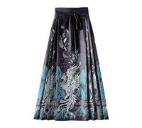 Jupes pour femme - Jupe faciale de cheval - Collocation Huai Sens pour les personnes âgées chinoises - Montrez les jupes fines et quotidiennes avec puce, Noir , XL