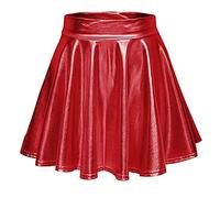 Jupes pour femme - Mini jupe plissée - Sexy - Courte - Rockabilly - En polyuréthane - Plissée - Pour carnaval, club, cosplay, fête