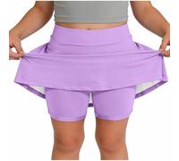 Jupes pour filles - Short intérieur - Jupe taille haute plissée - Uniforme scolaire - Jupes pour la danse, le yoga, les jeux - Short de sport pour enfants - Tenues de base d'été, violet, 6-7 ans