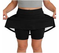 Jupes pour filles - Short intérieur - Jupe taille haute plissée - Uniforme scolaire - Jupes pour la danse, le yoga, les jeux - Short de sport pour enfants - Tenues de base d'été, Noir , 6-7 ans