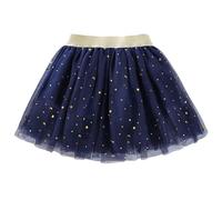 Jupes tutu pour filles - 3 couches à paillettes étoiles taille élastique jupe de danse ballet pour filles de 2 à 10 ans, bleu marine, 8-9 ans