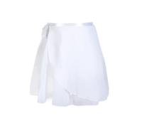 Jupette Danse Classique Femme Jupe de danse de Ballet en mousseline de soie, couleur Pure, imprimé Floral, justaucorps d'entraînement, robe de danse de Ballet for femmes et enfants(White,L(Height 120-