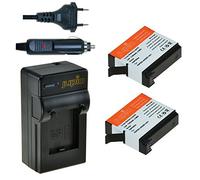 Jupio AHDBT-401 Pack de 2 Batteries 1160 mAh + Chargeur pour Appareil photo Noir