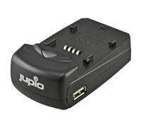 Jupio chargeur universel pour batterie d'appareil photo avec plaques interchangeables et port USB