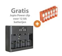 Jupio chargeur universel tout-en-un pour piles AA, AAA, C, D et 9V avec écran LCD et charge USB