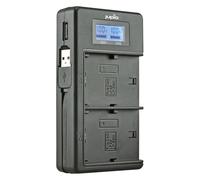 Jupio chargeur USB duo avec LCD pour Canon LP-E6, LP-E6N, LP-E6NH et LP-E6P - avec fonction powerbank