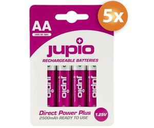 Jupio Direct Power Plus lot de 20 piles AA rechargeables 2500mAh prêtes à l'emploi