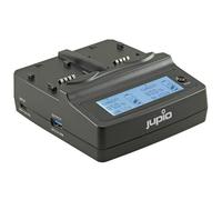 Jupio Duo chargeur de batterie d'appareil photo - charge 2 batteries simultanément avec port USB-C et écran LCD