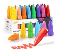 JUPITEARTH Lot de 24 crayons de couleur pour tout-petits, non toxiques et lavables, cadeaux de coloriage faciles à tenir et fournitures d'art sans désordre pour les petites mains