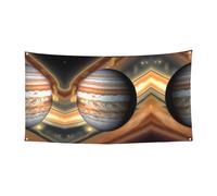 Jupiter - Bannière imprimée paysage - 177,8 x 88,9 cm - Bannière de fête de vacances de Noël - 180 x 90 cm