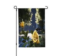 Jupiter Drapeau de jardin de rose de minuit - Drapeaux de cour vibrants pour l'extérieur, décoration extérieure printanière parfaite et décorations de cour de Pâques