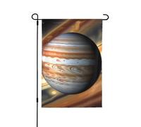 Jupiter Drapeau de jardin double face imprimé paysage - Bannière de vacances à suspendre pour décoration de cour, 31,8 x 45,7 cm