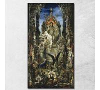 Jupiter et Semele Gustave Moreau, gmr11 Tableau imprimé sur toile Fine Art, encadré prêt à accrocher, haute qualité, 80 x 40 cm