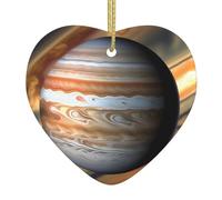 Jupiter Paysage en céramique en forme de cœur Décorations de sapin de Noël tendance et novatrices