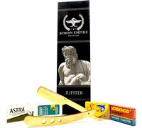 Jupiter Rasoir À Main Libre Avec Lot De 20 Lames (Astra-Derby-Shark-Voskhod)