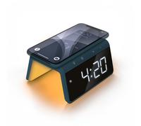 Jupiter Réveil Numérique avec Chargeur Sans Fil - Double Réveil avec Lumière de Réveil - Pacific Blue (HCG019QI-PB)