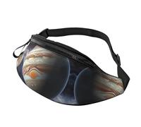 Jupiter Sac banane imprimé paysage pour homme et femme, sac banane avec sangle réglable pour voyage, sport, noir, taille unique, Noir , Taille unique