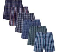 JupiterSecret Calecon Homme Coton 100% Boxer Homme Lot de 6 Boxer Americain Homme Coton Tissé pour Une Coupe Ample, Doux Respirant et Multicolore, S