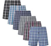 JupiterSecret Caleçon Homme Lot de 6, Boxer Coton Respirant Tissé Américain Grande Taille Confortable, M