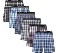 JupiterSecret Calecon Homme Lot de 6, Boxer Homme Coton Respirant Tissé Américain Grande Taille Confortable, Boxer American Ceinture Apparente, S