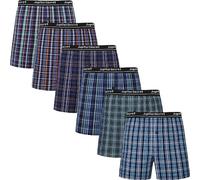 JupiterSecret Calecon Homme Lot de 6 Calecons Hommes Coton 100% Boxer Homme Coton Tissé Boxer Americain Homme Ceinture Apparente, M