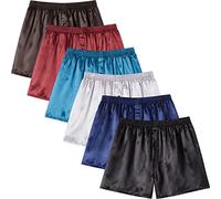 JupiterSecret Calecon Homme Satin Multipack de Boxer Homme Satin Sensation de Soie Short Homme Satin avec Braguette Boutonnée Bas de Pyjama Soyeux pour Homme
