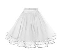 Jupon Années 50 Rétro pour Femme - Ligne A - Crinoline - Demi Slips - Pour Rockabilly - Robe de Fête, C Blanc, Taille Unique