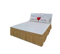 Jupon De Lit,Cache-Sommier Volanté Jupe de lit élastique Couleur Unie avec Volants, Style Enveloppant, Facile à Installer, Jupes Anti-poussière 15 Pouces(Giallo Chiaro,150x200x40cm)