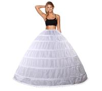 Jupon de Mariage en Crinoline à 6 cerceaux pour Robe de mariée, Robe de Bal Blanc Jupon Noir Ajustez Les cerceaux