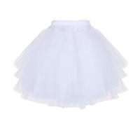 Jupon de Robe pour Enfants,Filles 3 Cerceau Jupon Slip Demi Elastique Petticoat Filles Crinoline Jupons avec Cordon pour Robe de Bal Mariage Blanc Poloster 35CM