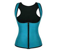 Jupon Dirndl Corset amincissant Body-Trainer-Taille Femmes Sport Entraînement Fitness Shapeware Gainant avec Jambe, bleu foncé, XXL