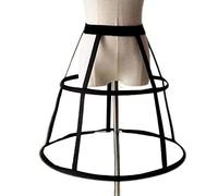Jupon en crinoline court ou long pour femme - 2/3/4/5 - Robe de bal en forme de cage - Demi-slip - Jupe pour mariage - Jupon cage - Blanc et noir, Noir Deux Cercles 55, Taille unique