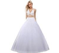 Jupon en Crinoline pour Femme Jupon Bouffant en Tulle à 8 Couches avec Doublure en Satin Long sans Cerceau avec Cordon de Taille réglable pour Mariages et événements costumés