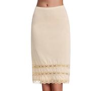 Jupon Femme Longue Jupes de Robes Fond de Jupe avec Dentelle Antistatique Lingerie sous-vêtements Invisible Demi-Jupe Jupon Elastique Mi-Long Petticoat Elégant pour Mariage Fille