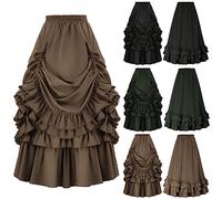 Jupon Gothique Robe Renaissance Femme Jupes Gâteau Sexy Sexy Taille Haute Femme Jupon Longue Vetement Style Victorien Costume Femme Moyen Age Robe Portefeuille Robe Femme Nu Bodycon Dress M-3XL